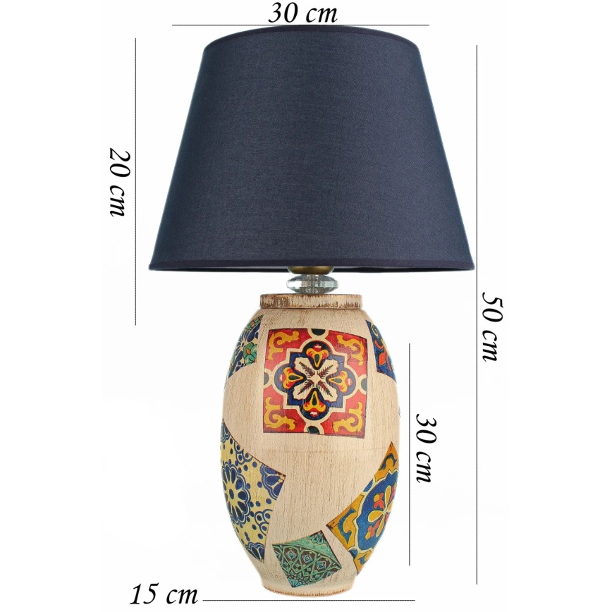 RAMZES tafellamp 1xE27/40W/230V blauw/beige