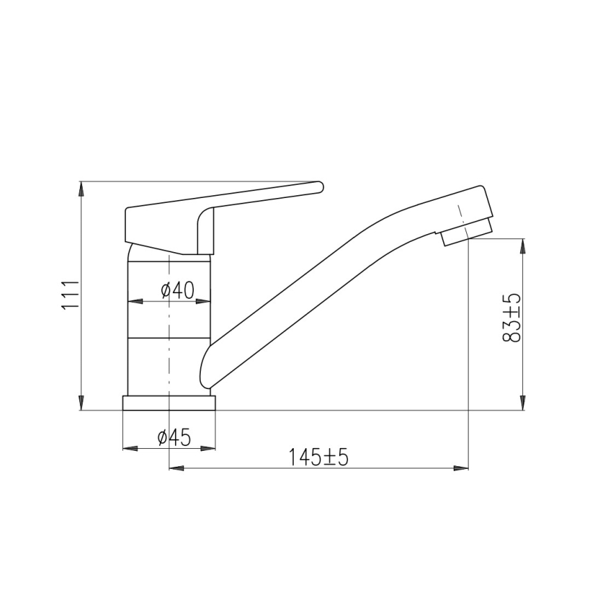 RAV Slezák CO115.0 - Wastafelmengkraan COLORADO 11,1 cm glanzend chroom
