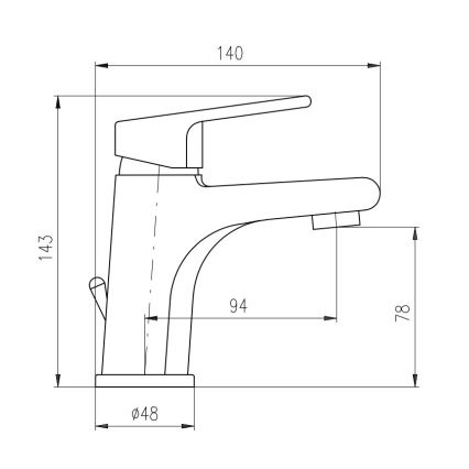 RAV Slezák CO127.0 - Wastafelkraan + afvoer COLORADO 14,3 cm glanzend chroom