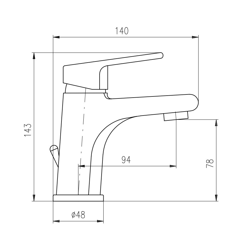 RAV Slezák CO127.0 - Wastafelkraan + afvoer COLORADO 14,3 cm glanzend chroom