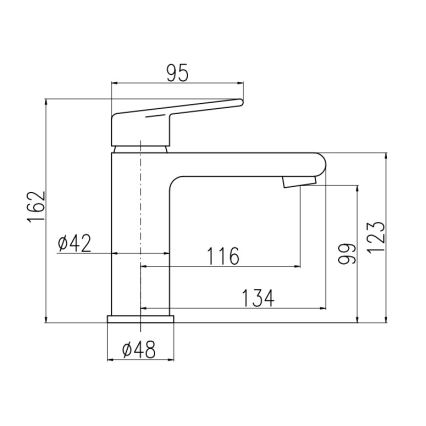 RAV Slezák CO128.0CMATZ - Wastafelkraan COLORADO 16,2 cm zwart/goud