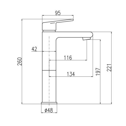 RAV Slezák CO130.0Z - Wastafelkraan COLORADO 26 cm glanzend goud