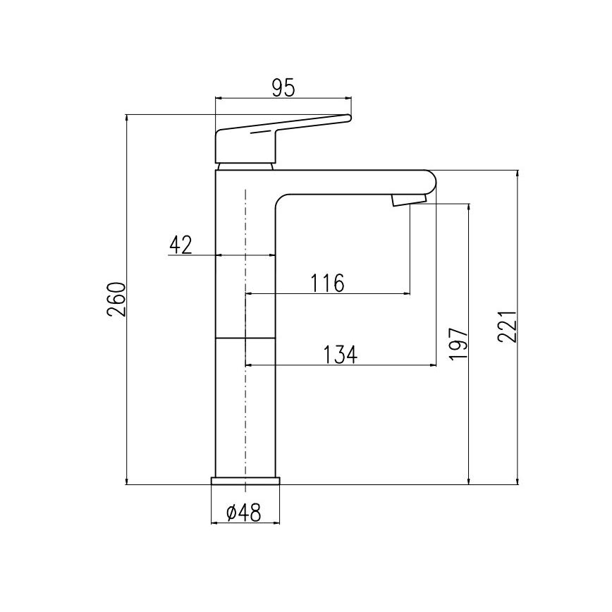 RAV Slezák CO130.0Z - Wastafelkraan COLORADO 26 cm glanzend goud