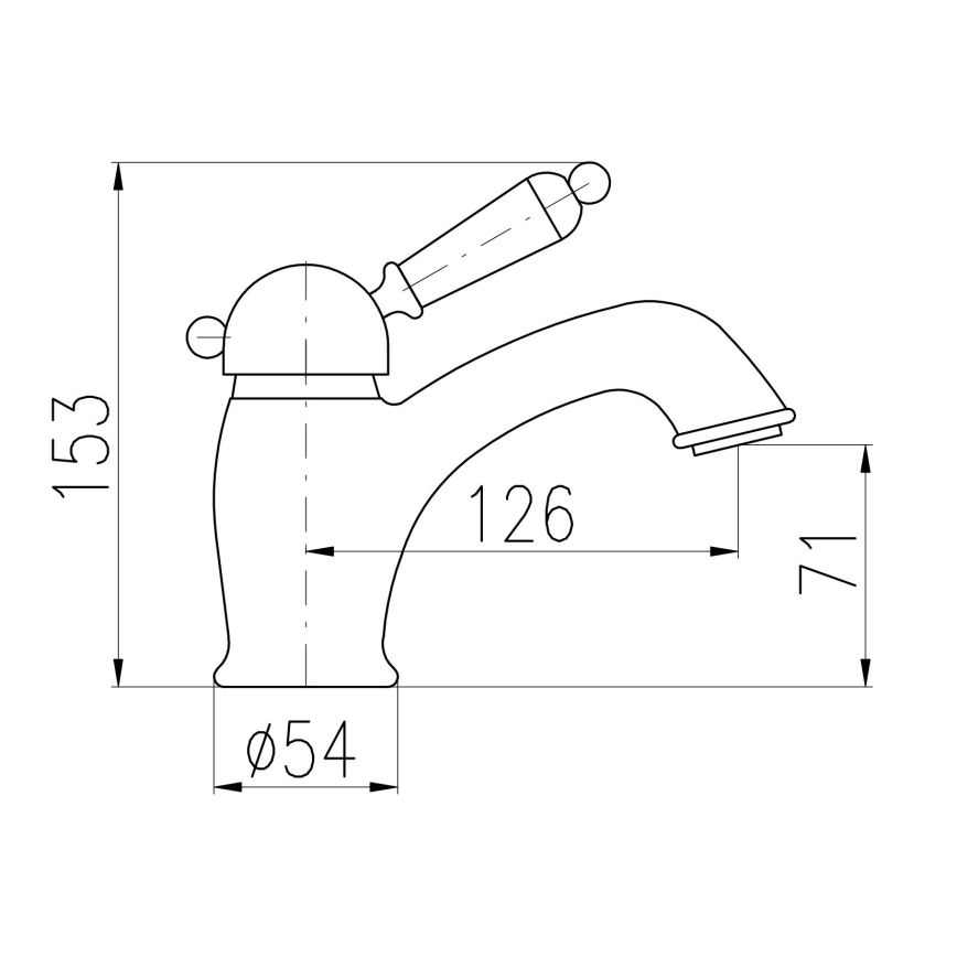 RAV Slezák L526.0CMAT - Wastafelkraan LABE RETRO 15,3 cm mat zwart