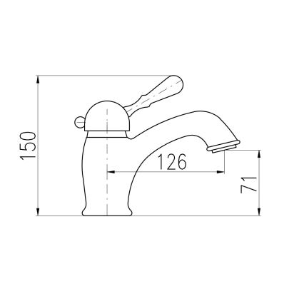 RAV Slezák L527.0SM - Wastafelkraan + afvoer LABE RETRO 15 cm antiek messing