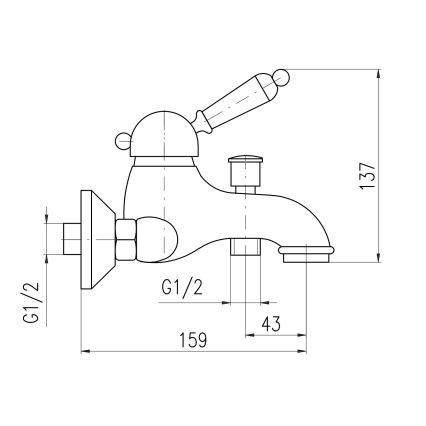 RAV Slezák L554.5CMAT - Badmengkraan LABE RETRO 13,7 cm mat zwart