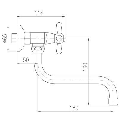 RAV Slezák MK101.5/21CMAT - Keuken-/wastafelmengkraan MORAVA RETRO mat zwart