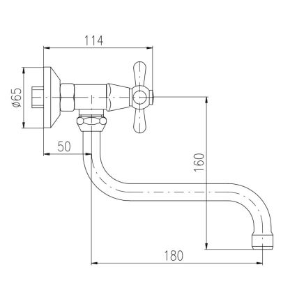 RAV Slezák MK101.5/21SM - MORAVA RETRO keuken-/wastafelmengkraan, antiek messing