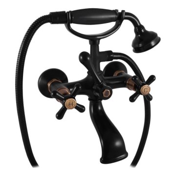 RAV Slezák MK159.5/2CMATSM - Badset met badmengkraan MORAVA RETRO zwart/messing