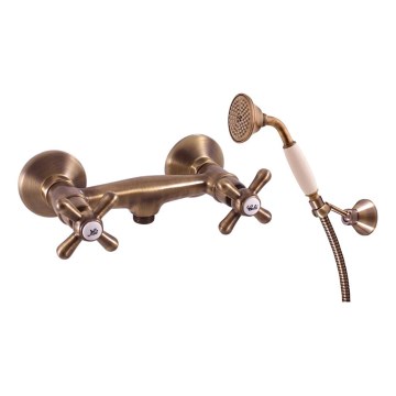 RAV Slezák MK180.5/2SM - Doucheset met MORAVA RETRO-mengkraan, antiek messing