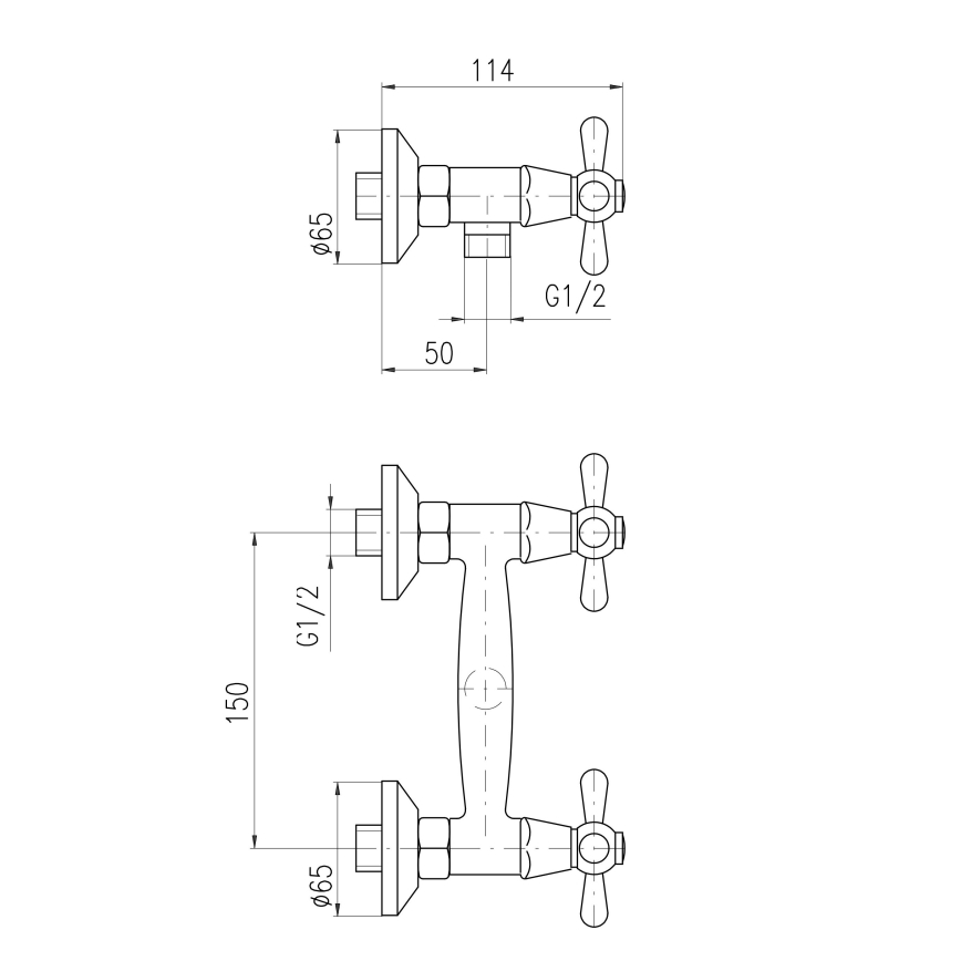RAV Slezák MK180.5 - Douchemengkraan MORAVA, glanzend chroom