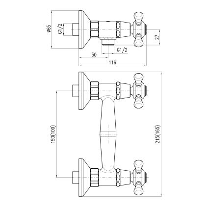 RAV Slezák MK180.5SM - Douchemengkraan MORAVA RETRO antiek messing
