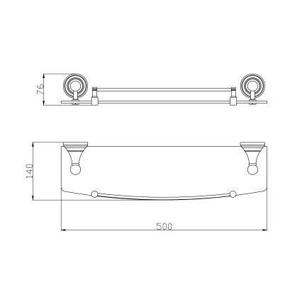 RAV Slezák MKA0900/50SM - Wandplank MORAVA RETRO, antiek messing