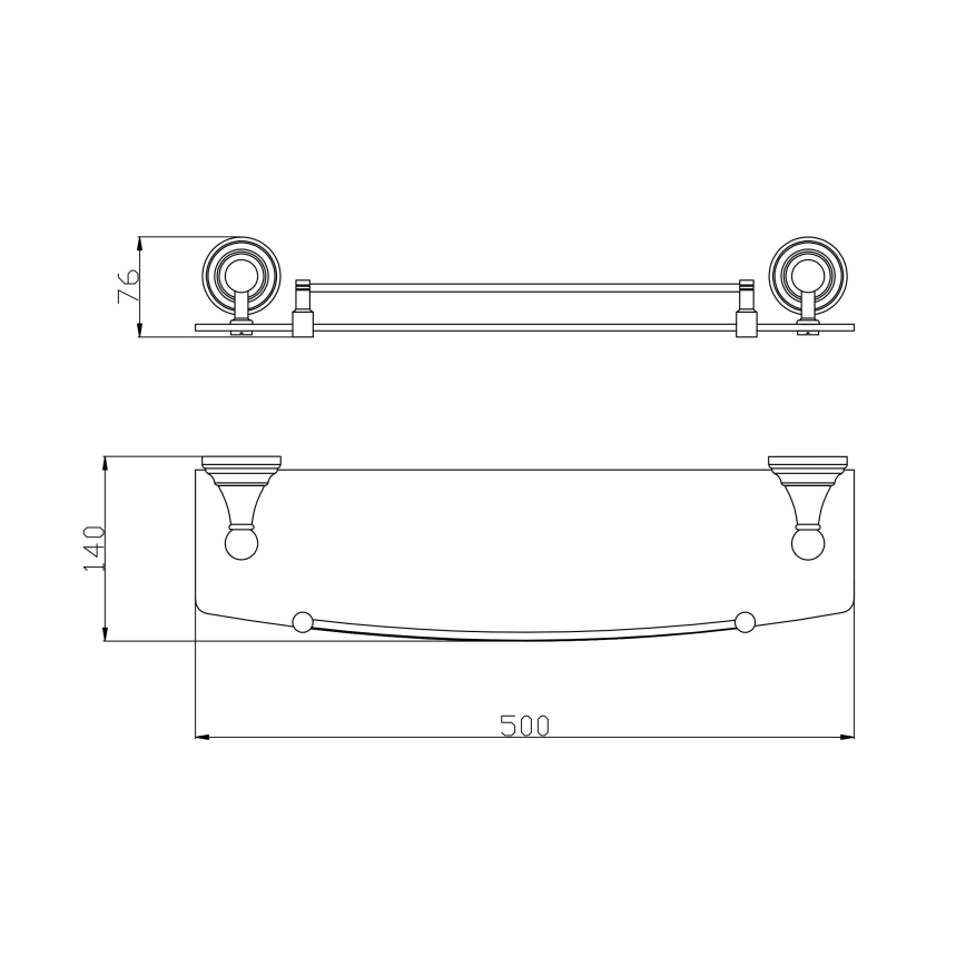 RAV Slezák MKA0900/50SM - Wandplank MORAVA RETRO, antiek messing
