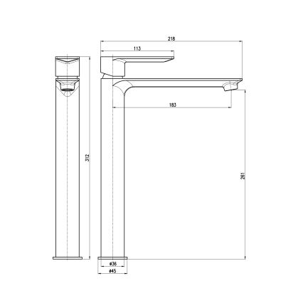 RAV Slezák NL130.0 - Wastafelkraan NIL 31,2 cm glanzend chroom
