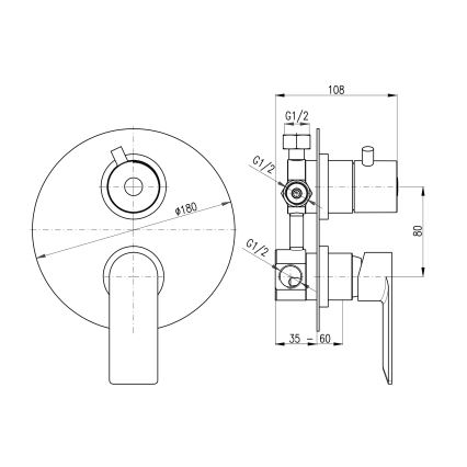 RAV Slezák NL187.3 - Douchekraan voor inbouwmontage NIL glanzend chroom