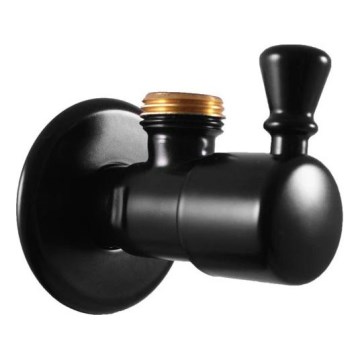 RAV Slezák RV0112CMAT - Hoekventiel RETRO mat zwart