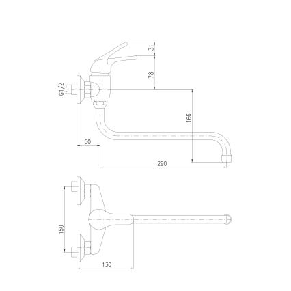 RAV Slezák SA001.5/22 - Keuken-/wastafelmengkraan SAZAVA glanzend chroom