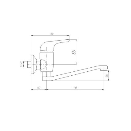RAV Slezák SA001.5/26 - Keuken-/wastafelmengkraan SAZAVA glanzend chroom