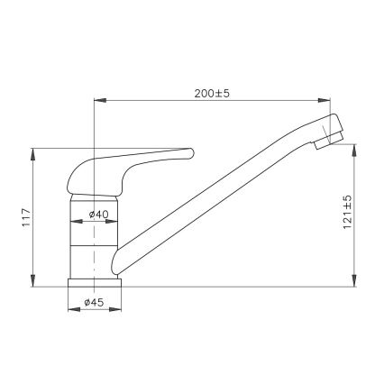 RAV Slezák SA005.0 - Keukenkraan SAZAVA 11,7 cm glanzend chroom