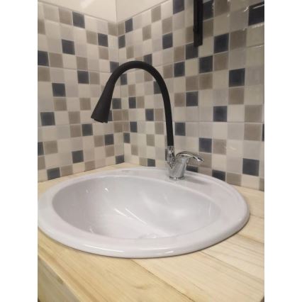 RAV Slezák SA006.0/13 - Keukenkraan met flexibele uitloop SAZAVA 35,6 cm zwart/glanzend chroom