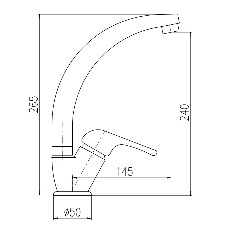 RAV Slezák SA006.0/3 - Keukenkraan SAZAVA 26,5 cm glanzend chroom