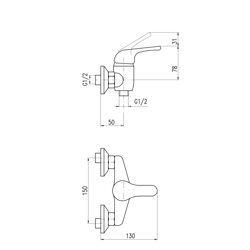 RAV Slezák SA080.5 - SAZAVA douchemengkraan, glanzend chroom