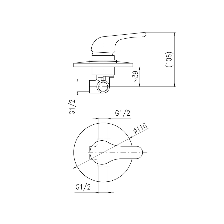 RAV Slezák SA083 - Inbouwdouchekraan SAZAVA, glanzend chroom