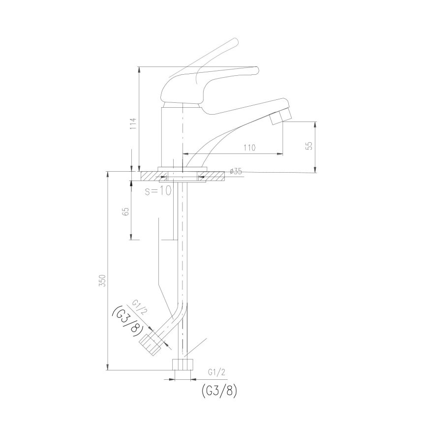 RAV Slezák SAJ026.0 - Wastafelkraan JUNIOR 11 cm rood/geel