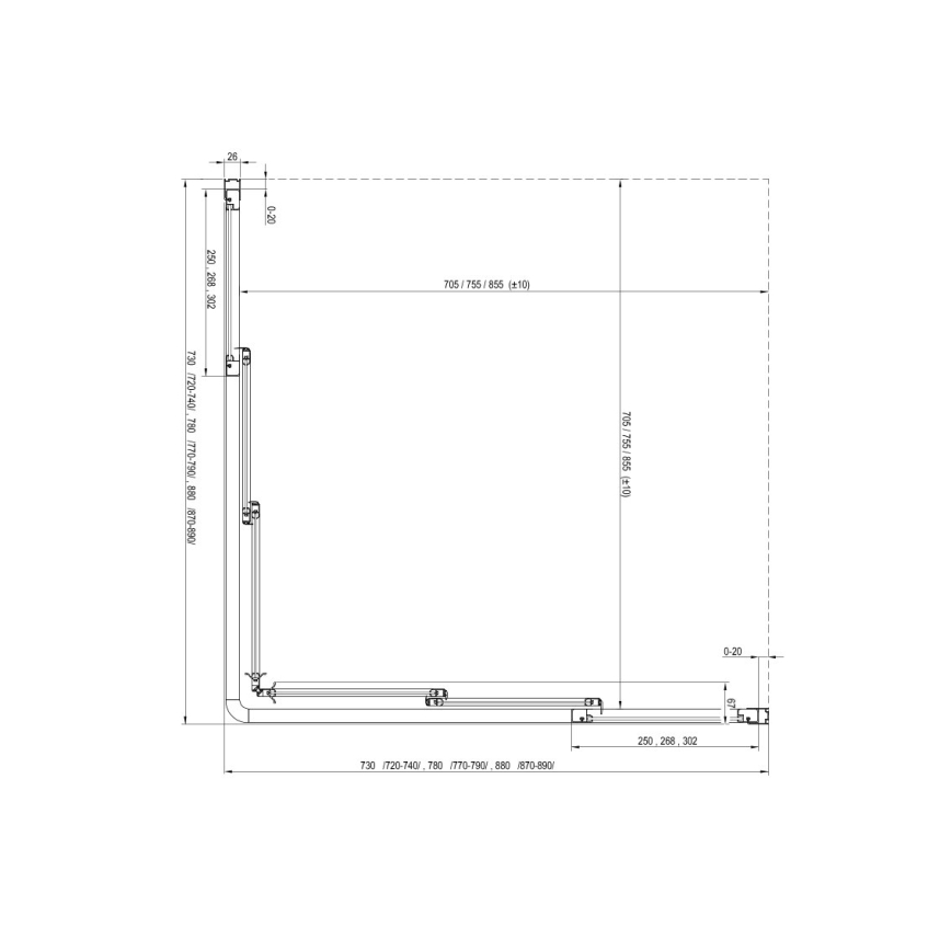 Ravak 15V701R2Z1 - Douchedeuren SUPERNOVA 90x198 cm wit