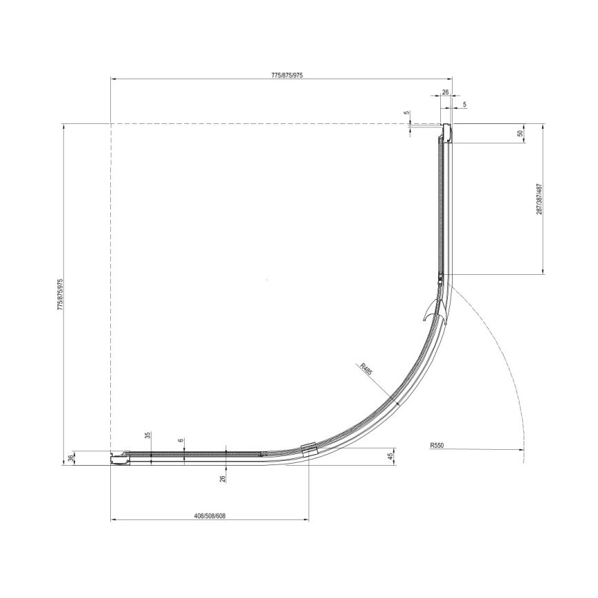 Ravak 37677U00Z1 - PIVOT kwadrant douchecabine 3-delig 90x90 cm gesatineerd