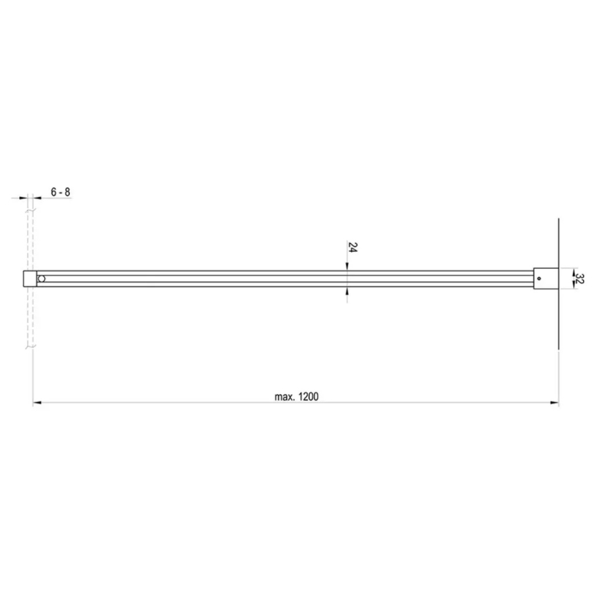 Ravak GWD01000A098 - Steunstang voor WALK-IN douchewand 120 cm, glanzend chroom