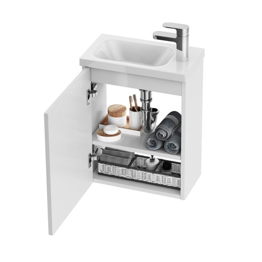 Ravak X000000540 - Deur voor wastafelonderkast links chroom  37,5x53 cm wit