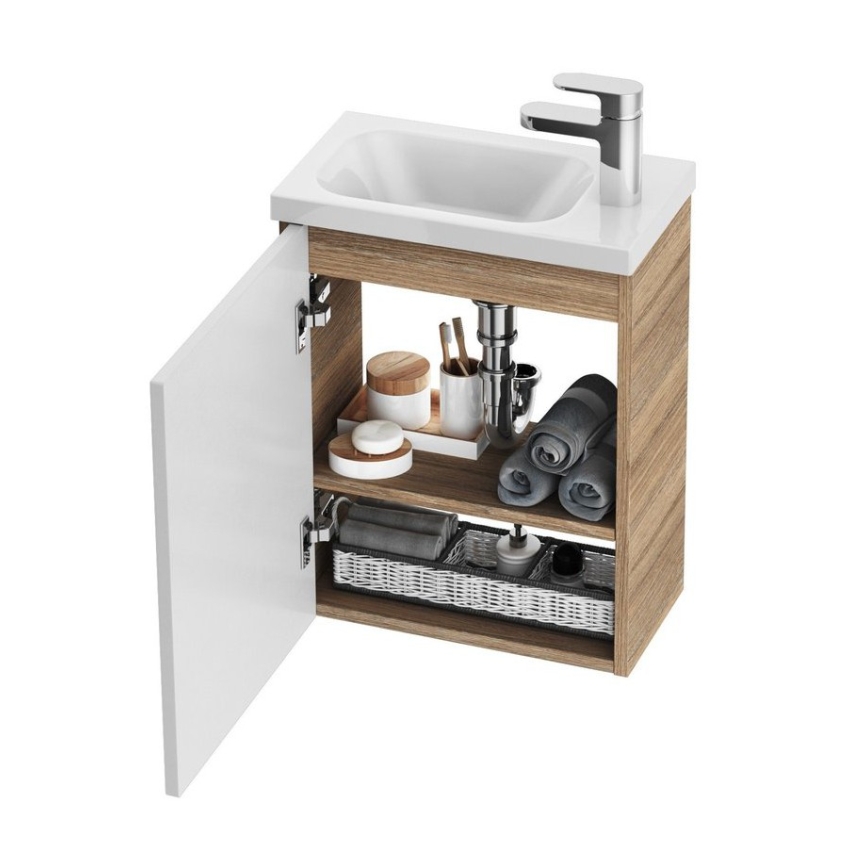 Ravak X000000540 - Deur voor wastafelonderkast links chroom  37,5x53 cm wit
