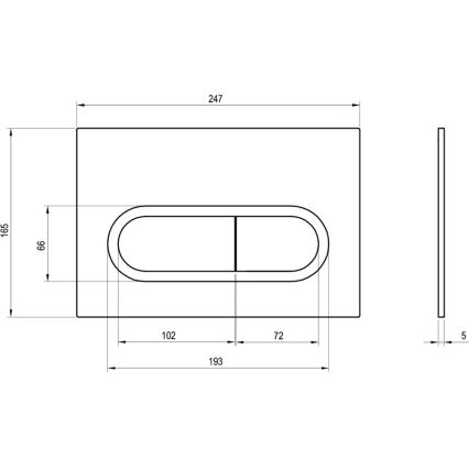 Ravak X01454 - Spoelknop CHROME 24,7x16,5 cm mat chroom