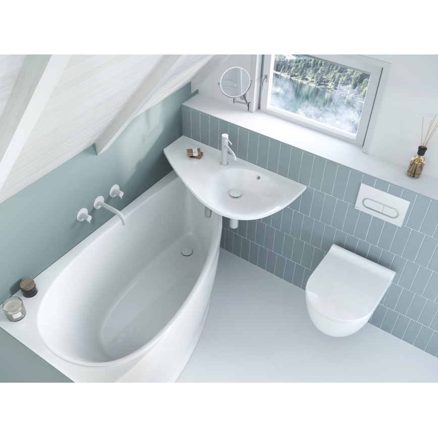 Ravak X01455 - CHROME spoelknop 24,7 x 16,5 cm, wit