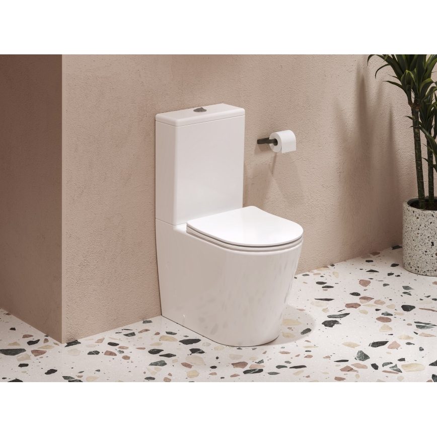 Ravak X01872 - WC-combinatie Rimless met SoftClose-toiletbril ELEGANT keramiek/wit