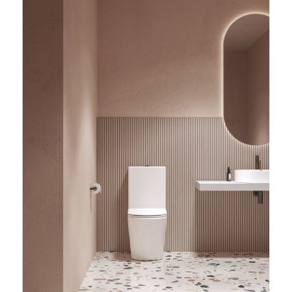 Ravak X01872 - WC-combinatie Rimless met SoftClose-toiletbril ELEGANT keramiek/wit