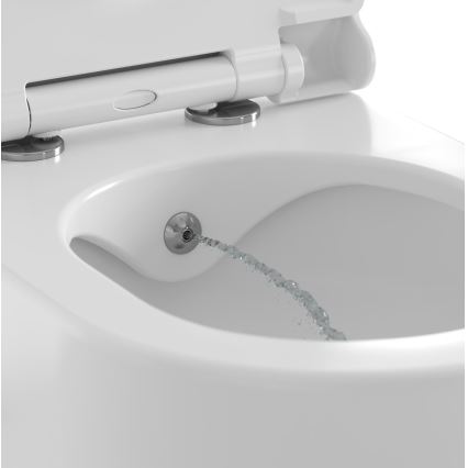 Ravak X01912 - Hangend toilet met bidetdouche CHROME keramiek/wit