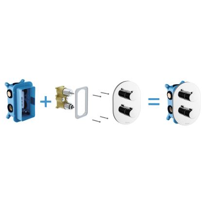Ravak X070074 - Inbouwlichaam voor inbouwmengkranen R-BOX MULTI RB 071.50 18,1x11,6 cm