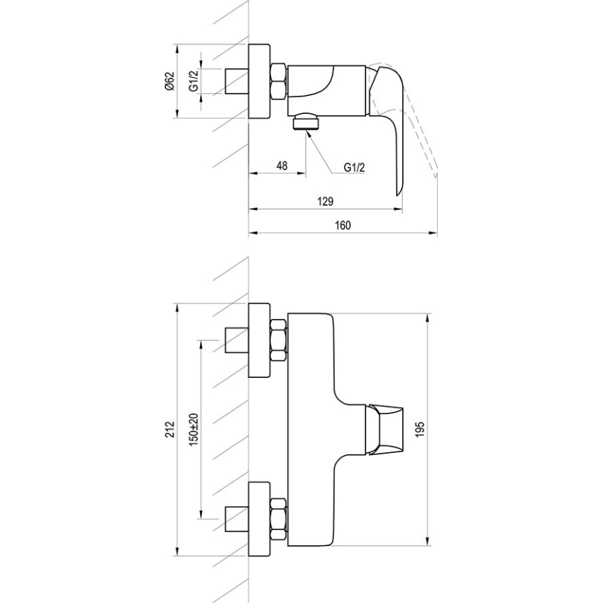Ravak X070121 - Douchekraan FLAT glanzend chroom