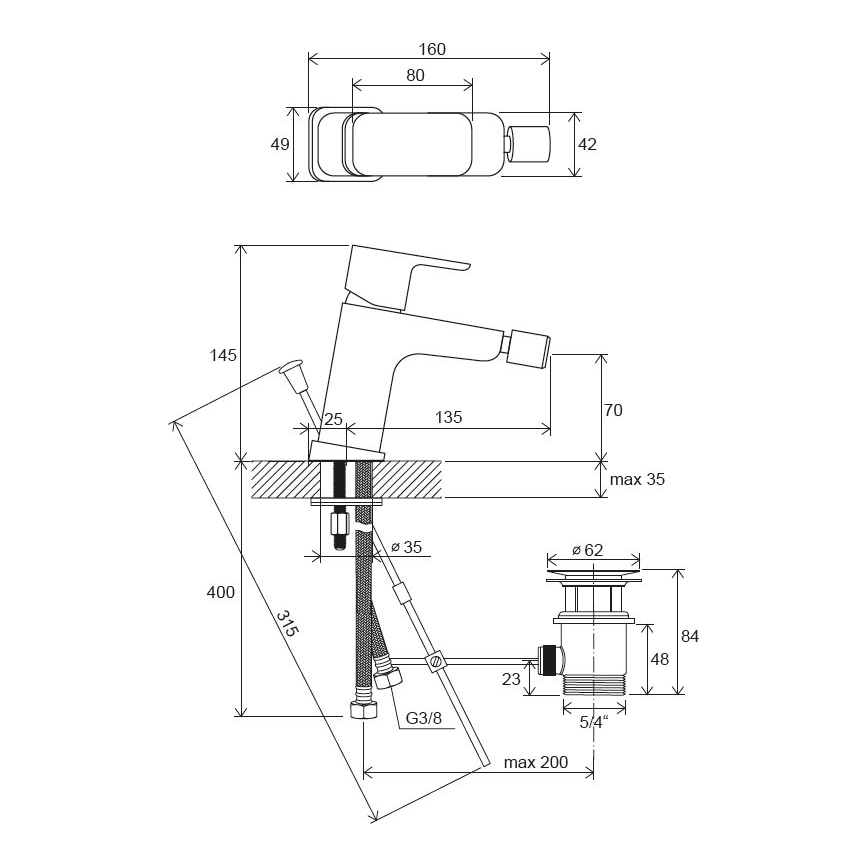 Ravak X070133 - Bidetkraan FREE glanzend chroom