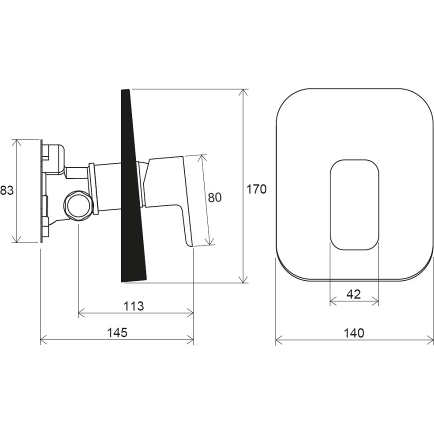 Ravak X070159 - Inbouw douchemengkraan FREE, zwart