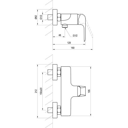 Ravak X070177 - Douchemengkraan FLAT mat zwart