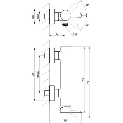 Ravak X070187 - Douchemengkraan PURI zwart