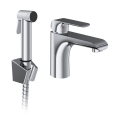 Ravak X070438 - Wastafelmengkraan met bidetdouche FLAT glanzend chroom