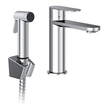 Ravak X070450 - Wastafelmengkraan met bidetdouche CHROME glanzend chroom