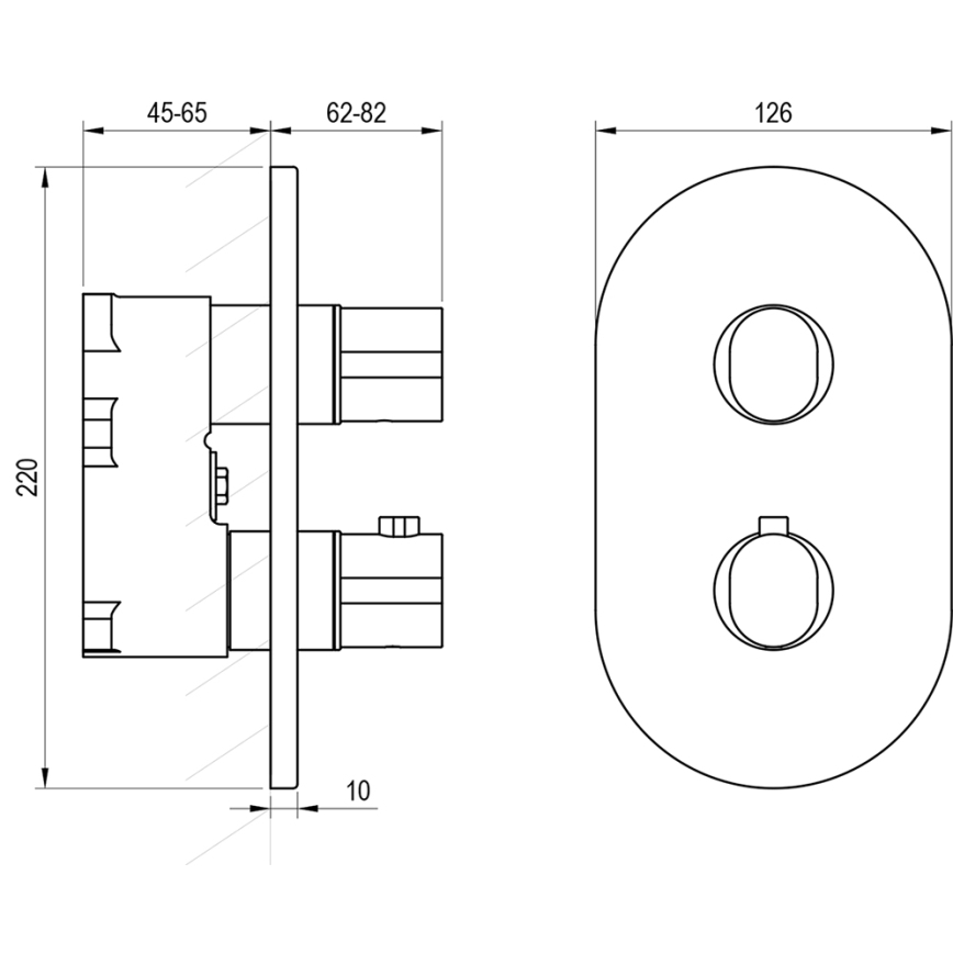 Ravak X070467 - Thermostatische douchemengkraan voor inbouwmontage CHROME zwart