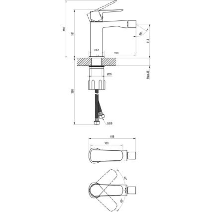 Ravak X070481 - Bidetkraan LIFE zwart
