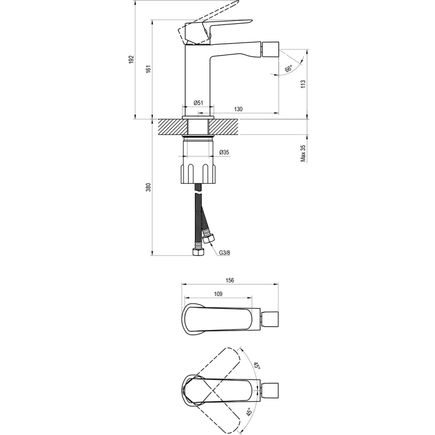 Ravak X070481 - Bidetkraan LIFE zwart